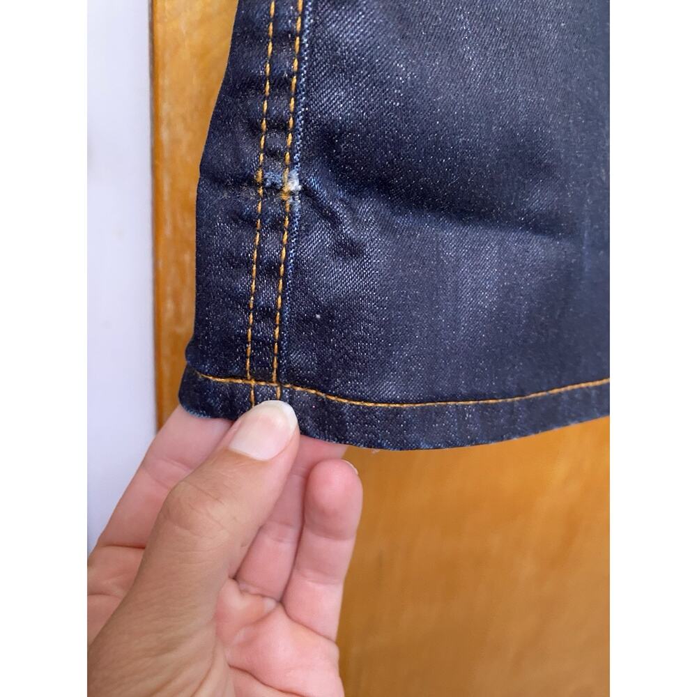 NUDIE JEANS SLIM JIM GLACIER INDIGO Dark Wash Coated PANTS STRAIGHT Size 33 Read - Picture 7 of 11